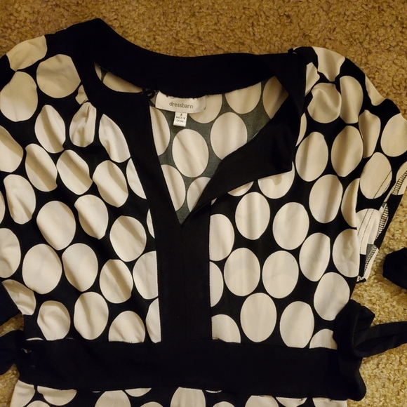Dressbarn Polka dot black and white fit n flare size 8 - Picture 2 of 9
